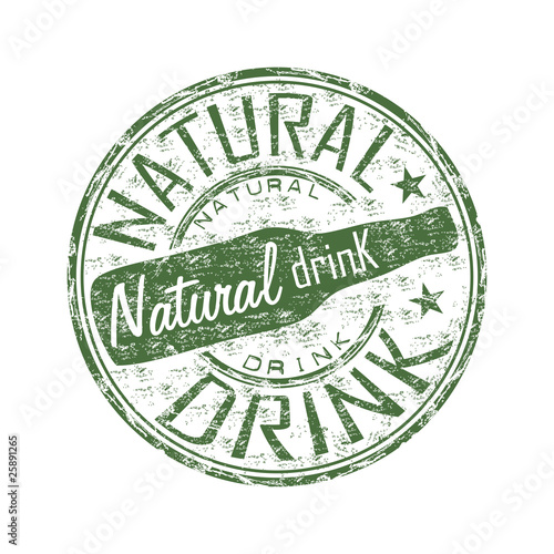 Natural drink grunge rubber stamp