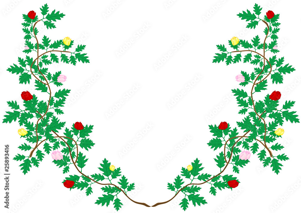 Vector illustration a pattern from green sprouts with leaves