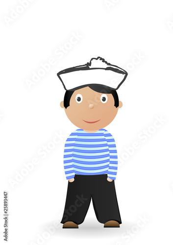 Vector illustration the cheerful seaman