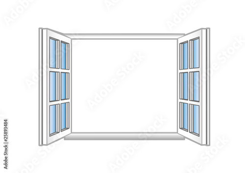 Vector illustration a plastic open window