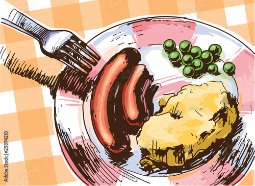 Two sausages for a lunch