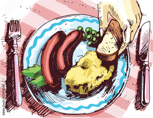 Two sausages for a lunch