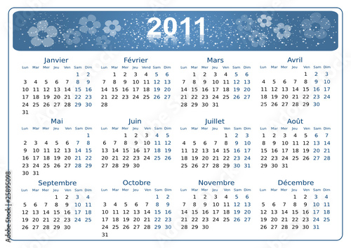 Calendrier (polices non vectorisées)