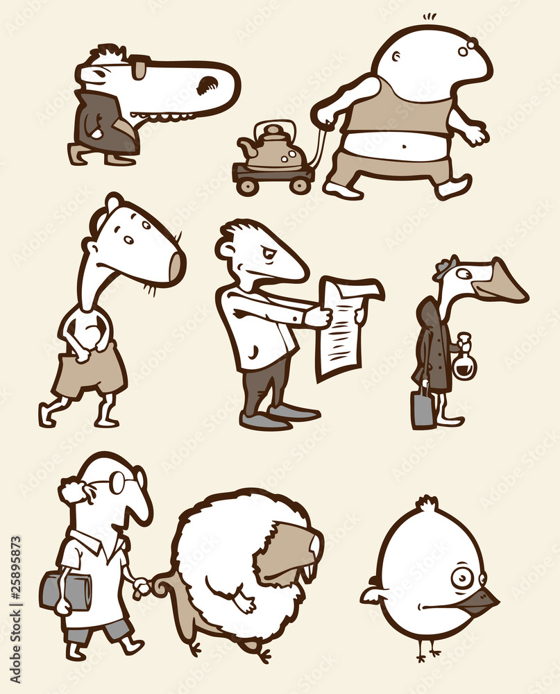 Fototapeta premium Set of a funny creatures #2