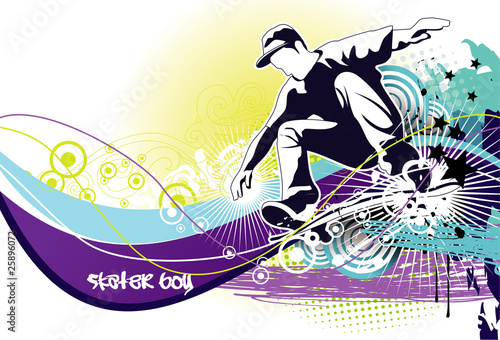 skater jumping vector