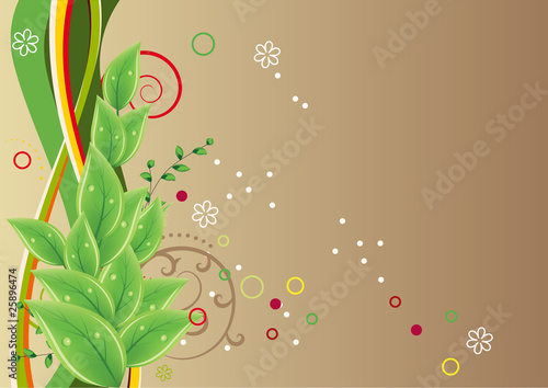 Background with fresh green leaves