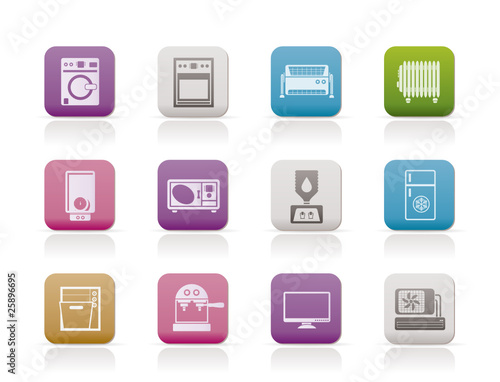Home electronics and equipment icons - vector icon set