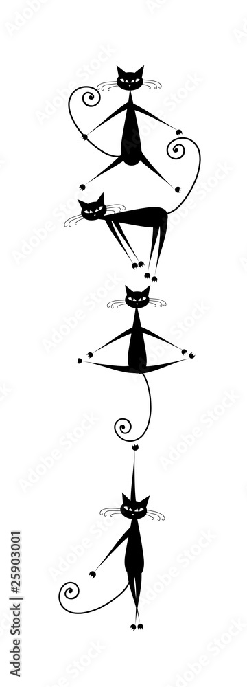 Pyramid with black cats silhouette for your design Pyramid with black cats silhouette for your design