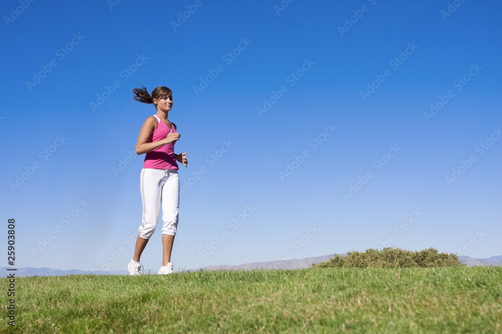 Beautiful Woman Jogging Outdoors Beautiful Woman Jogging Outdoors