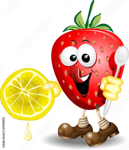 Fragola Cartoon-Strawberry-Vector