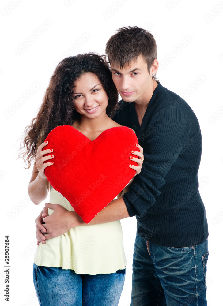Heterosexual couple with a big heart