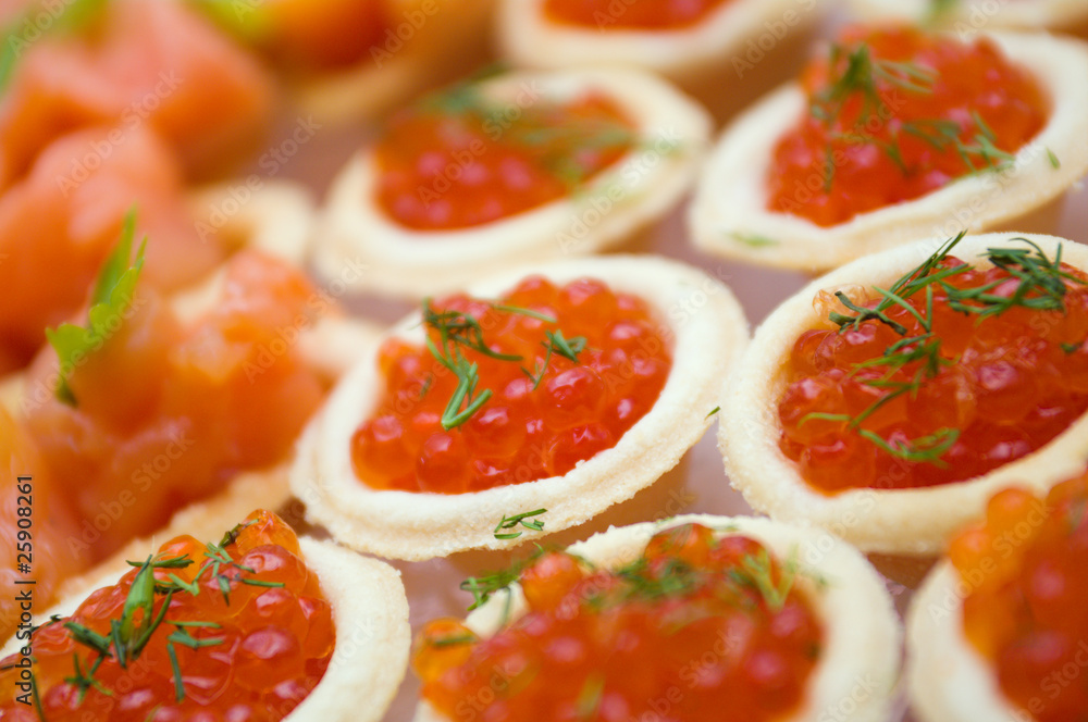 Tartlet with red caviar Tartlet with red caviar