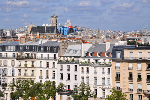 Vue sur les toits de Paris et ses monuments