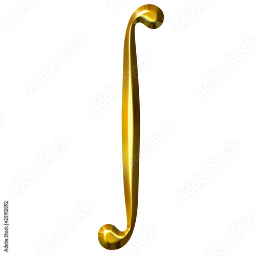 Canvas Print 3D Golden Integral Symbol