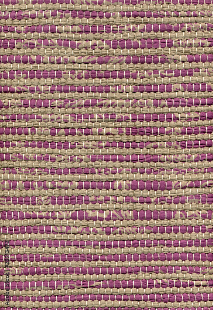 Handwoven cotton rug, detail