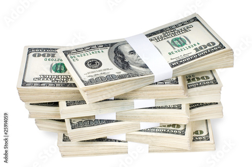 Isolated Stacks of Money