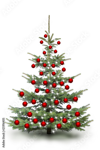 Weihnachtsbaum mit roten Kugeln