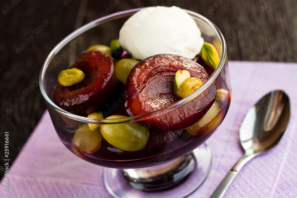 Plums marinated in wine Plums marinated in wine