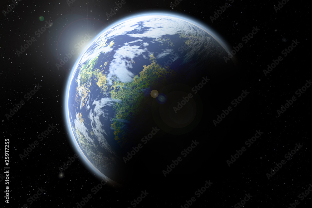 terre planète sphère étoile univers monde globe espace bleu Stock  Illustration | Adobe Stock