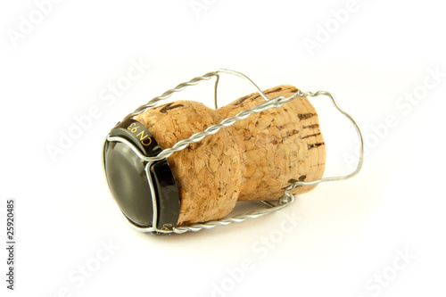 Champagne cork isolated on white background