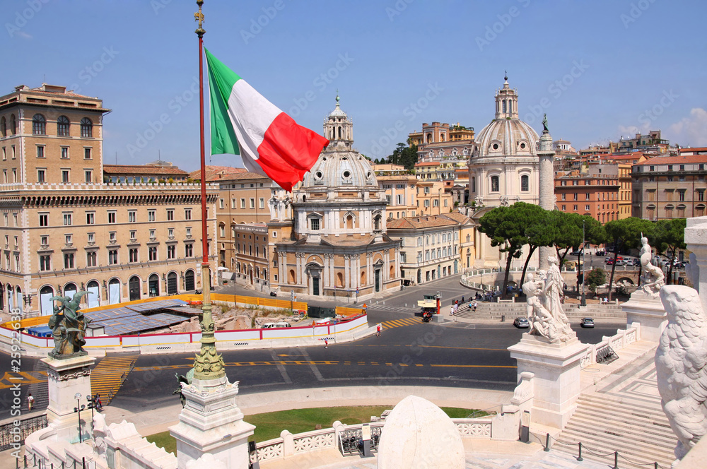 Obraz premium widok na panoramę Rzymu, Włochy