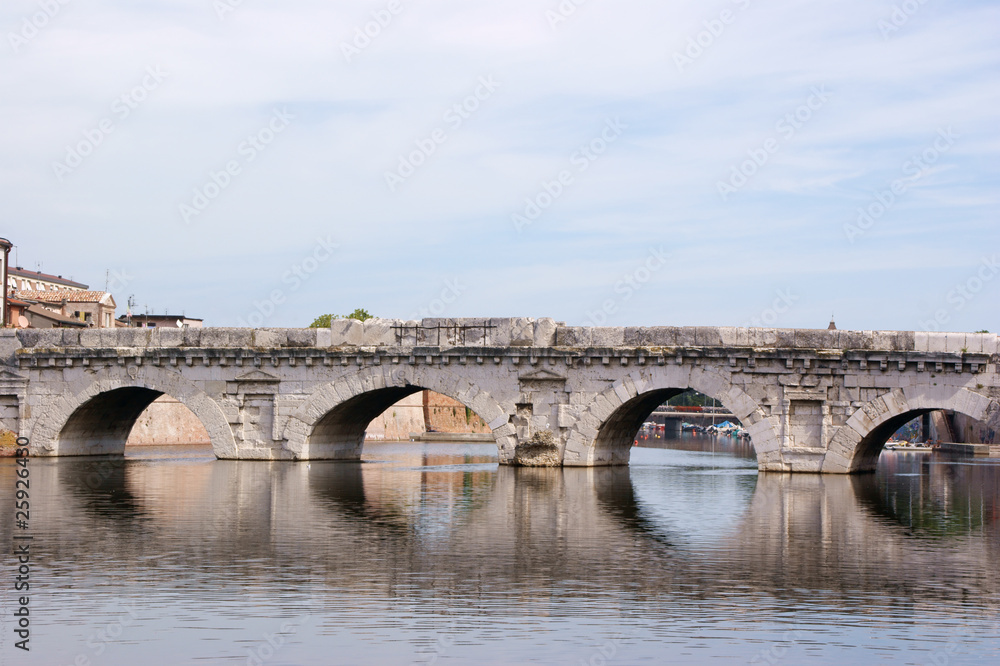 The bridge of Tiberius in Rimini