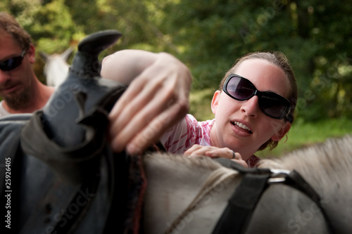 Tourist in Costa Rica with Horse