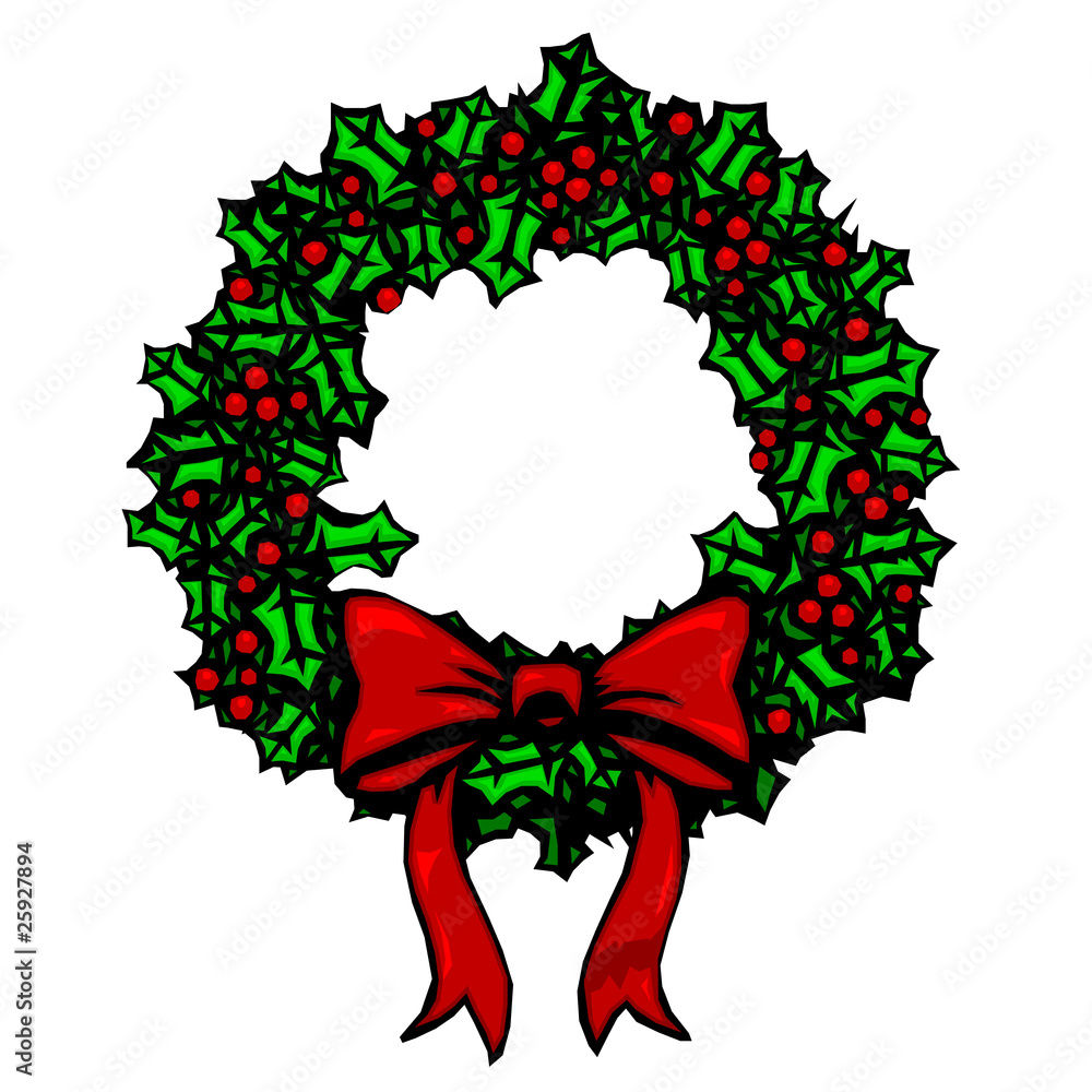 Naklejka premium Woodcut wreath