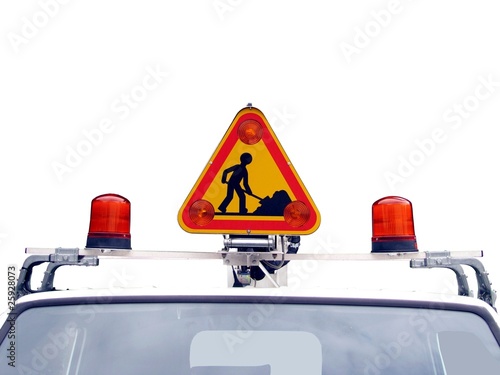 Rampe de signalisation de travaux sur véhicule