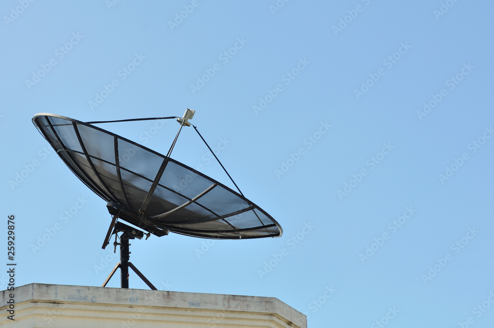 Satellite dish with blue sky Satellite dish with blue sky