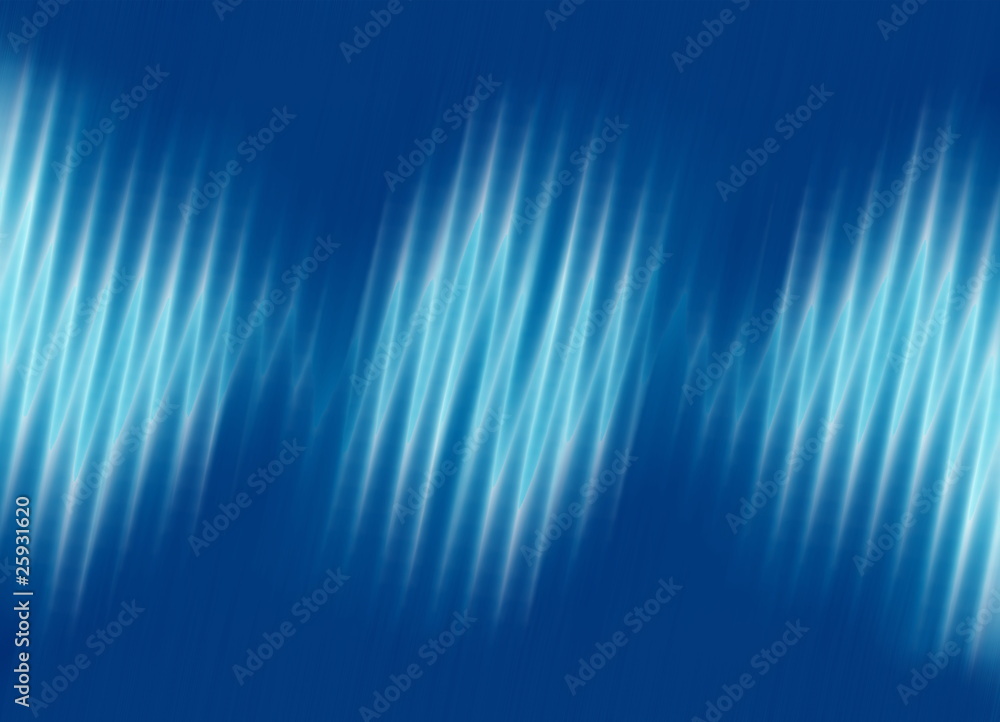 Sound waves oscillating on blue background