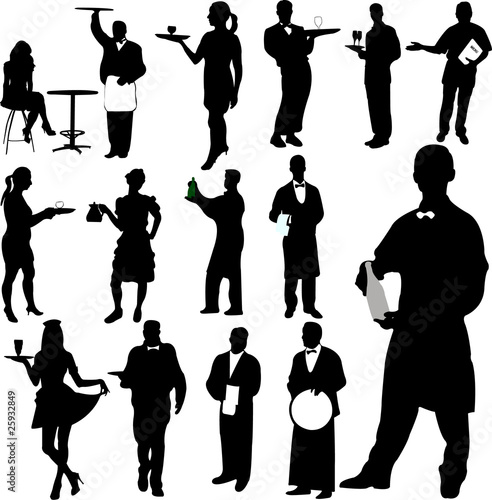 waiters and waitresses silhouette
