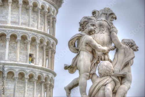 Obraz na plátně Particolare della Torre di Pisa