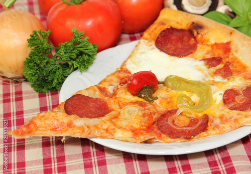 Pizza slice close-up