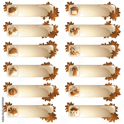 Set of 12 autumnal labels