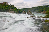 Close view  of Rhine waterfalls in Switzerland