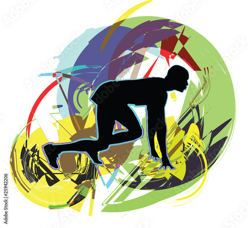 Runner in start position