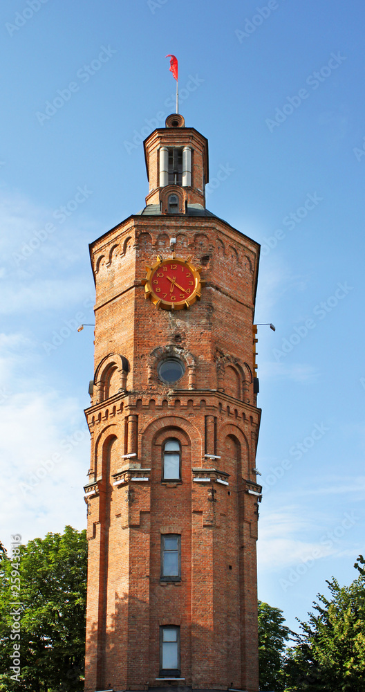 Old fire tower with clock