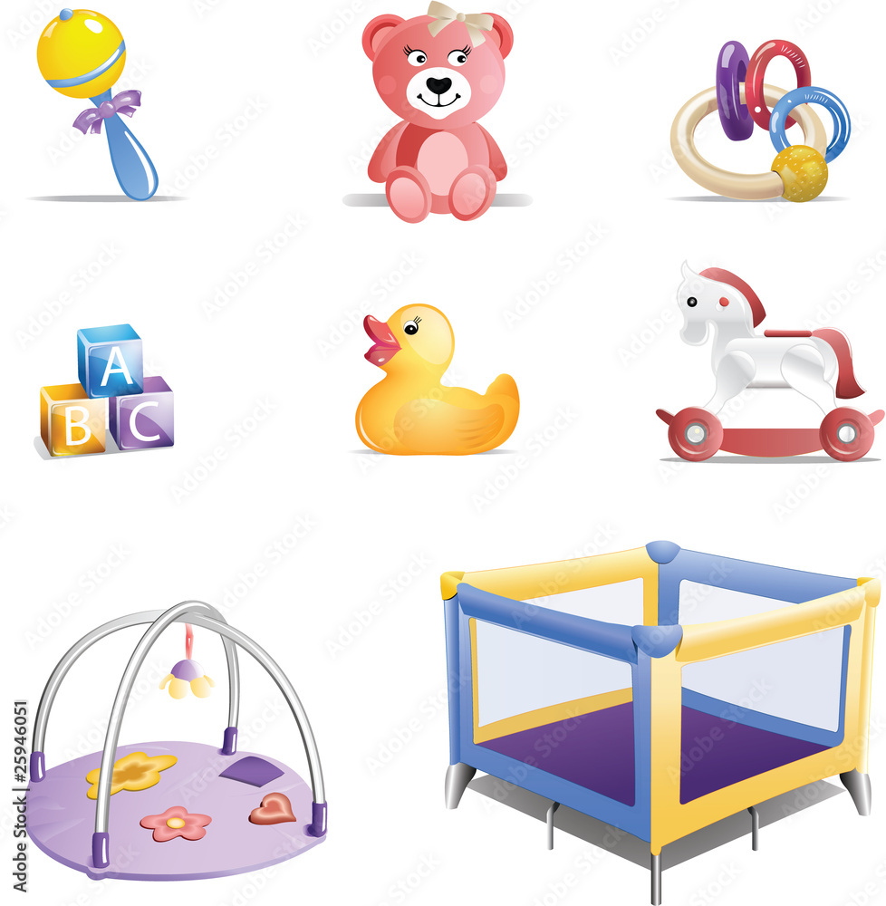 Obraz premium Baby Toys Icon Set