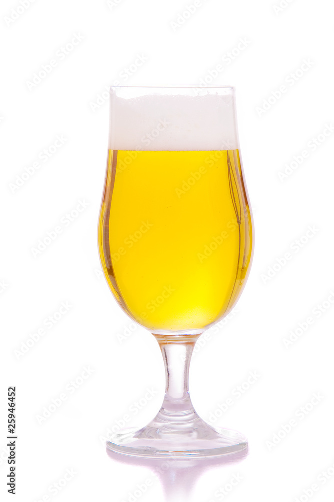 glass of beer on a white background glass of beer on a white background