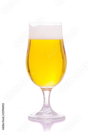 glass of beer on a white background