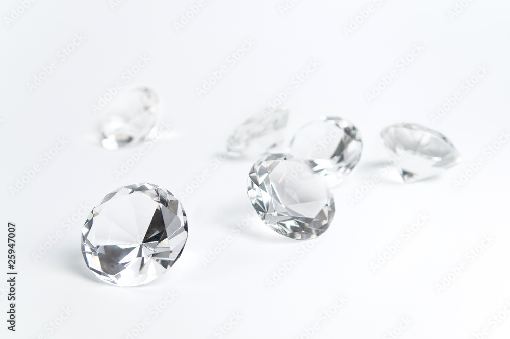 Group of diamonds on a white background. Group of diamonds on a white background.