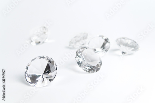Group of diamonds on a white background.