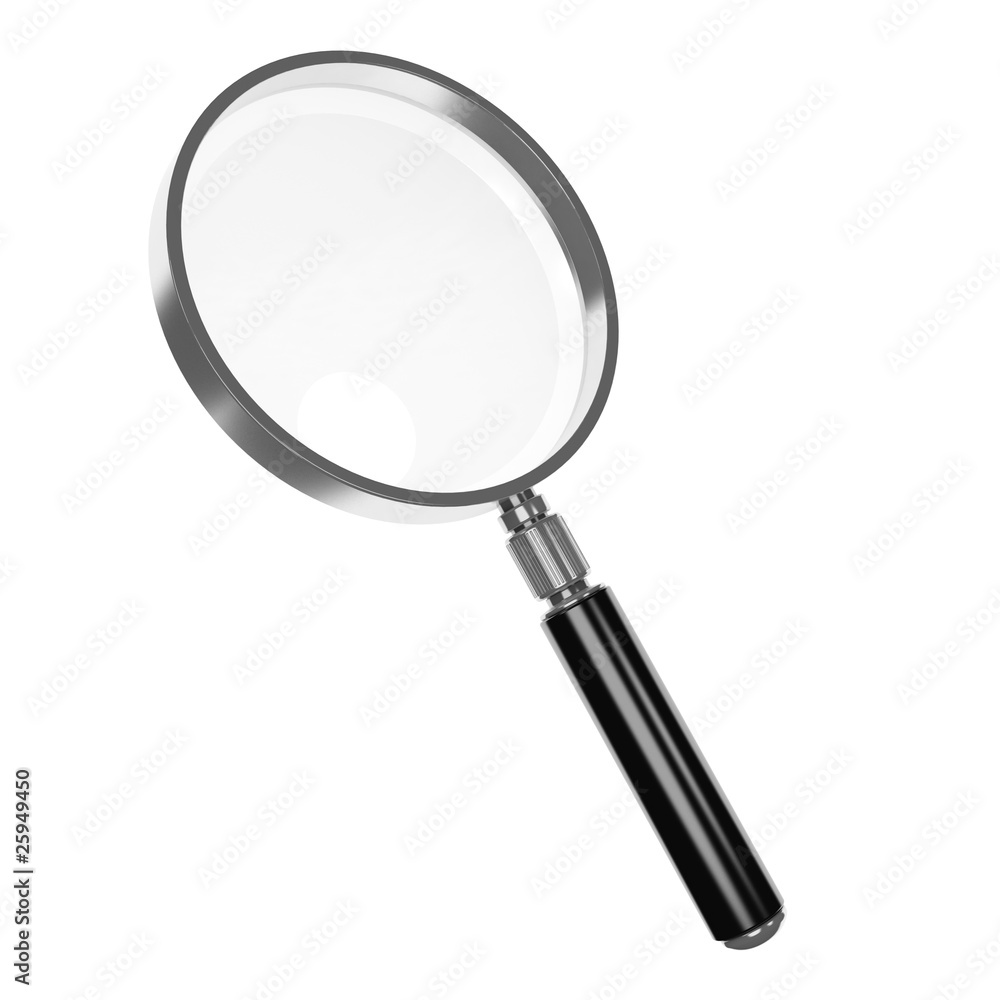 3D magnifying glass - isolated over a white background 3D magnifying glass - isolated over a white background