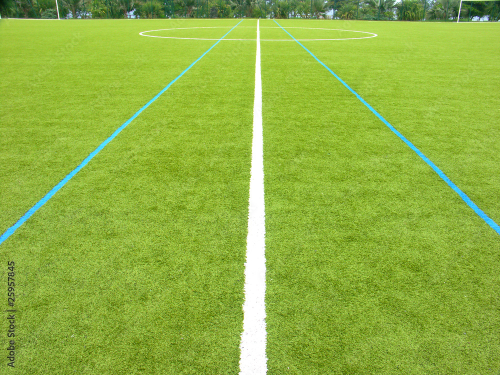 Obraz premium marquage sur pelouse synthétique stade de football