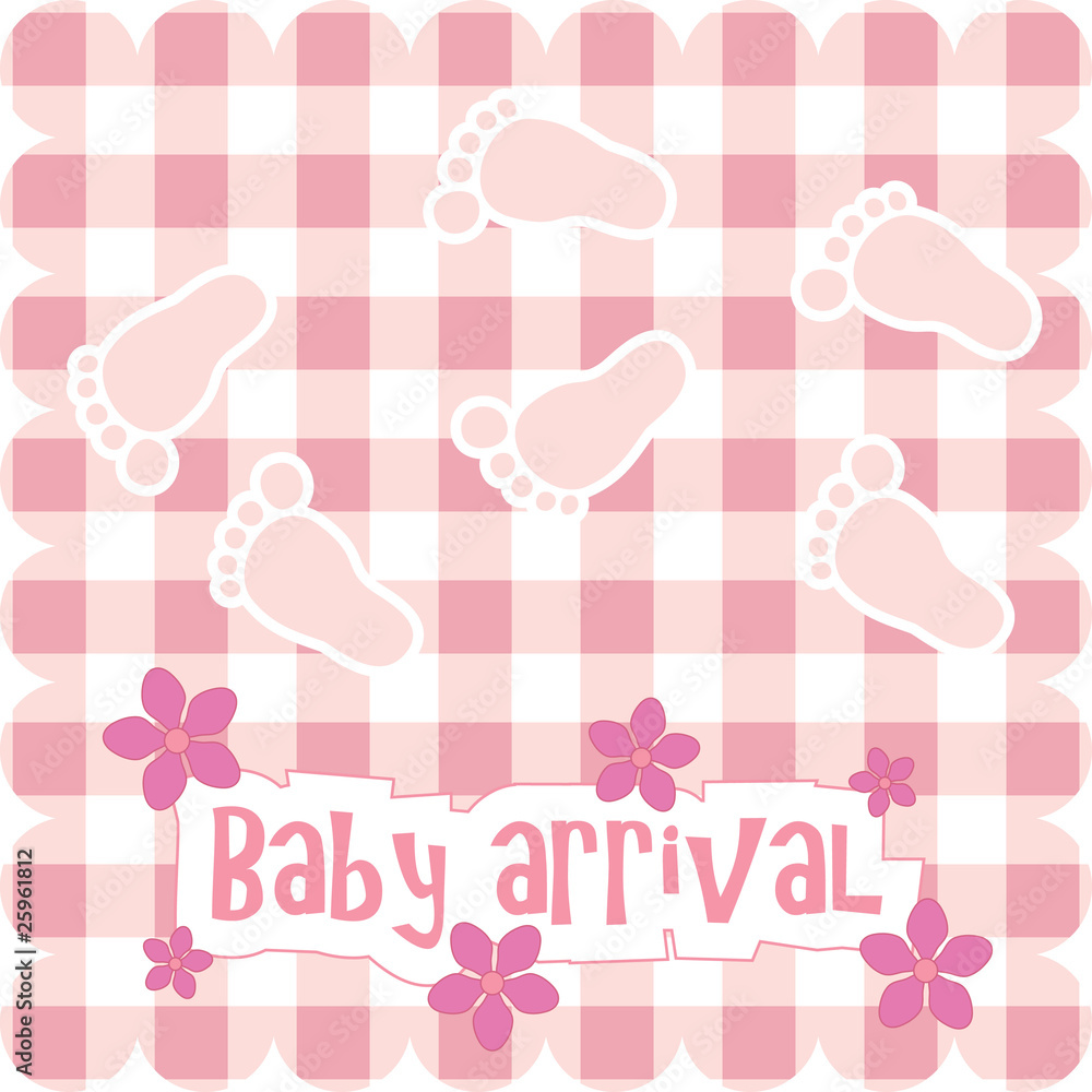 Vector card for baby girl Vector card for baby girl
