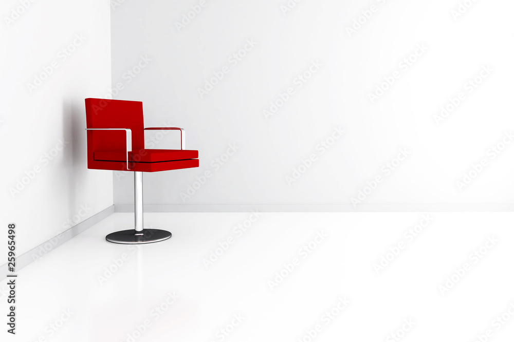 Obraz premium Modern elegant chair in corner of light room