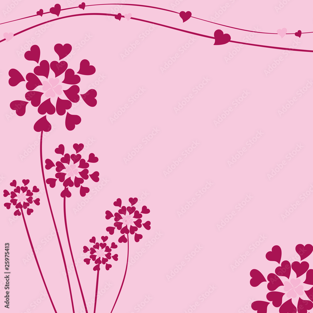 Decorated background for marriage or Valentine Day