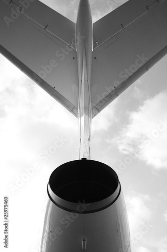 Passenger airplane, view behind