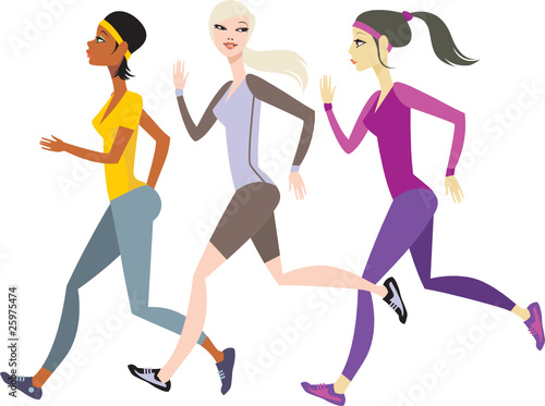 Girls jogging